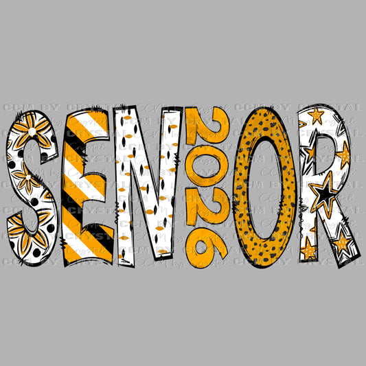 Senior 2026 Gold Ready to Press Transfer DTF Transfer Sublimation Transfer