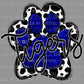 Tigers Mascot Paw Blue Ready to Press Transfer DTF Transfer Sublimation Transfer