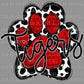 Tigers Mascot Paw Red Ready to Press Transfer DTF Transfer Sublimation Transfer