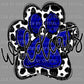 Wildcats Mascot Paw Blue Ready to Press Transfer DTF Transfer Sublimation Transfer