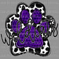 Wildcats Mascot Paw Purple Ready to Press Transfer DTF Transfer Sublimation Transfer