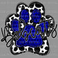 Bobcats Mascot Paw Blue Ready to Press Transfer DTF Transfer Sublimation Transfer