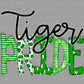 Tiger Pride Green Doodle Ready to Press Transfer DTF Transfer Sublimation Transfer