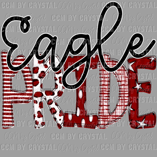 Eagle Pride Maroon Doodle Ready to Press Transfer DTF Transfer Sublimation Transfer