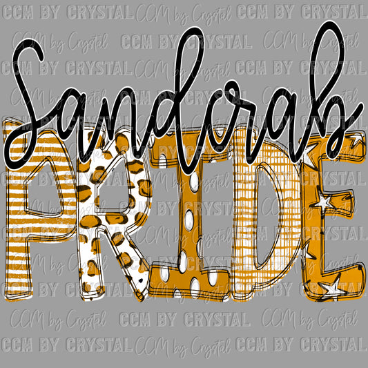 Sandcrab Pride Gold Mascot Ready to Press Transfer DTF Transfer Sublimation Transfer
