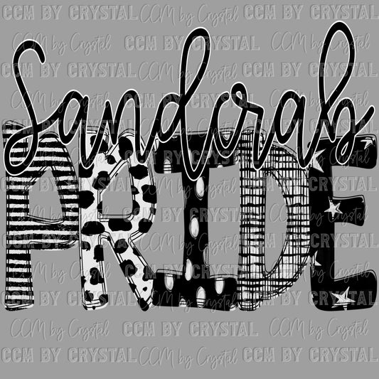 Sandcrab Pride Black Mascot Ready to Press Transfer DTF Transfer Sublimation Transfer