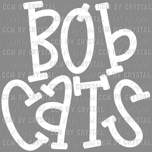 Bobcats Mascot White Ready to Press Transfer DTF Transfer