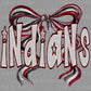 Indians Maroon Bow Ready to Press Transfer DTF Transfer Sublimation Transfer