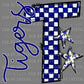 T Tigers Checkered Mascot Ready to Press Transfer DTF Transfer Sublimation Transfer