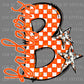 B Badgers Orange Checkered Mascot Ready to Press Transfer DTF Transfer Sublimation Transfer