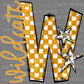 W Wildcats Gold Checkered Mascot Ready to Press Transfer DTF Transfer Sublimation Transfer