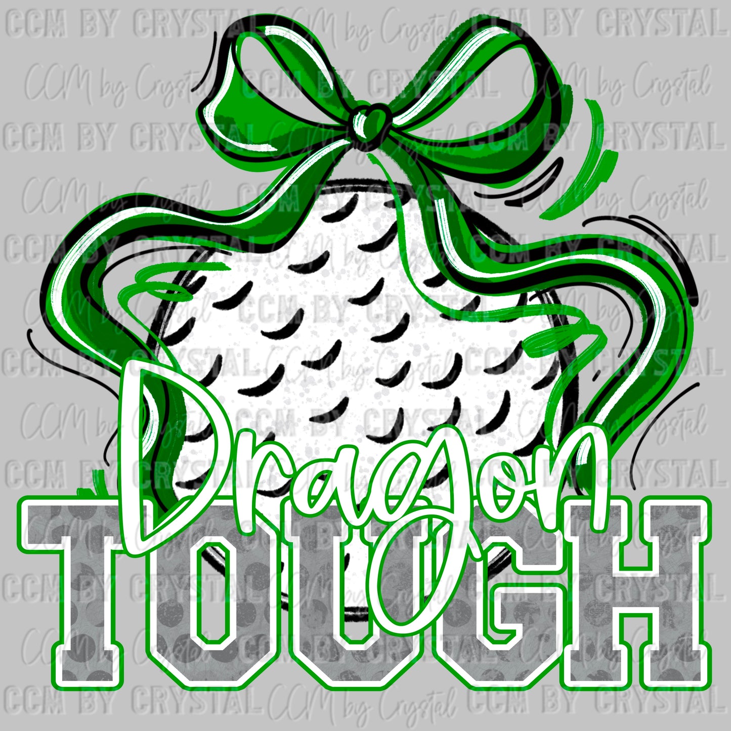 Dragon Tough Golf Green Mascot Ready to Press Transfer DTF Transfer Sublimation Transfer