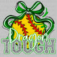 Dragon Tough Softball Green Mascot Ready to Press Transfer DTF Transfer Sublimation Transfer