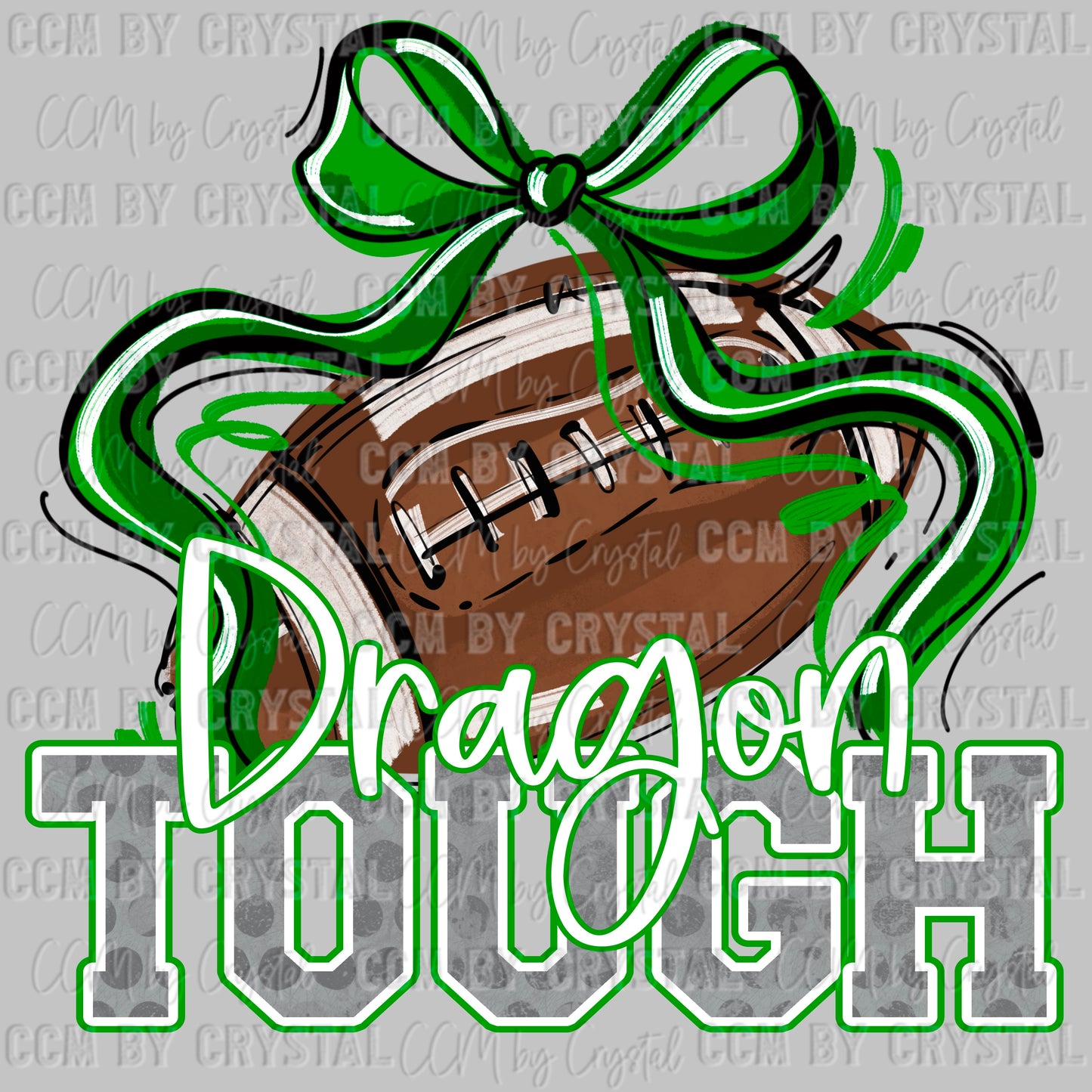 Dragon Tough Football Green Mascot Ready to Press Transfer DTF Transfer Sublimation Transfer