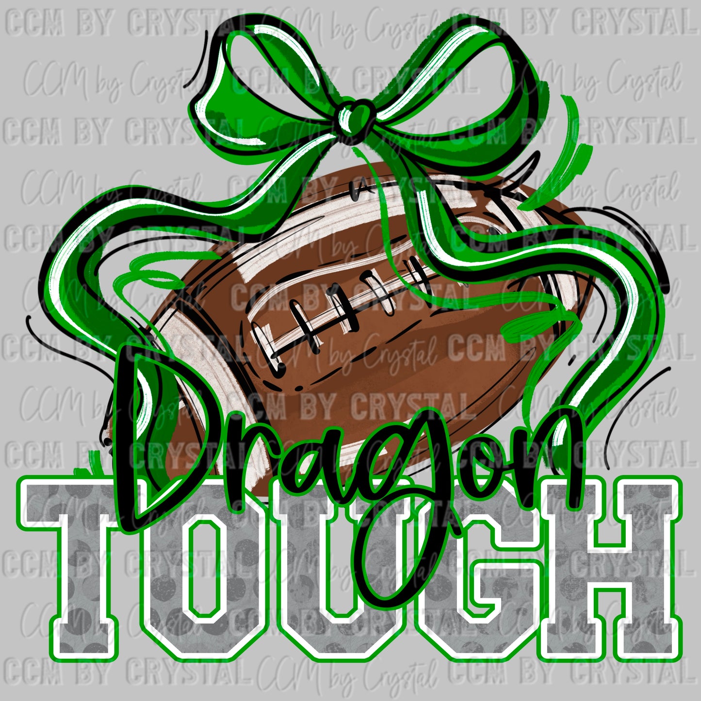 Dragon Tough Football Green Mascot Ready to Press Transfer DTF Transfer Sublimation Transfer