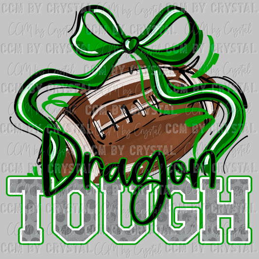 Dragon Tough Football Green Mascot Ready to Press Transfer DTF Transfer Sublimation Transfer