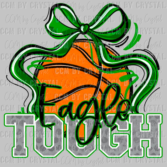 Eagle Tough Basketball Green Mascot Ready to Press Transfer DTF Transfer Sublimation Transfer