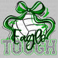 Eagle Tough Volleyball Green Mascot Ready to Press Transfer DTF Transfer Sublimation Transfer