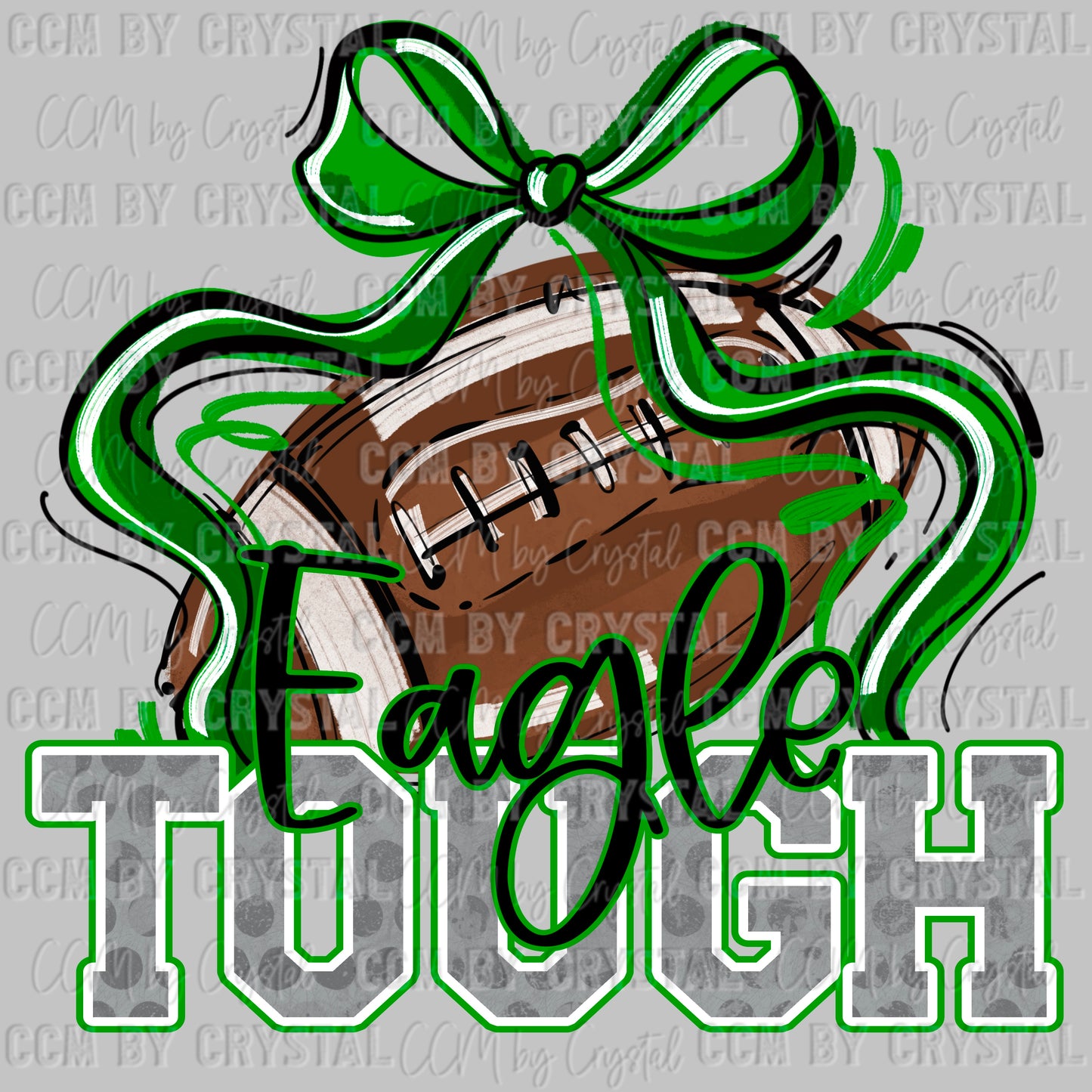 Eagle Tough Football Green Mascot Ready to Press Transfer DTF Transfer Sublimation Transfer