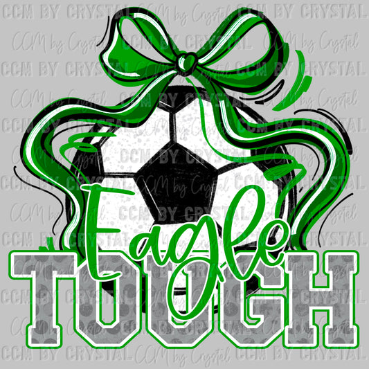 Eagle Tough Soccer Green Mascot Ready to Press Transfer DTF Transfer Sublimation Transfer