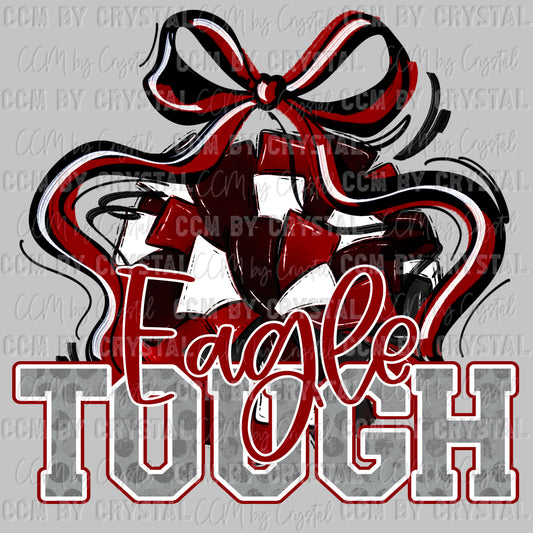 Eagle Tough Cheer Pom Pom Maroon Mascot Ready to Press Transfer DTF Transfer Sublimation Transfer