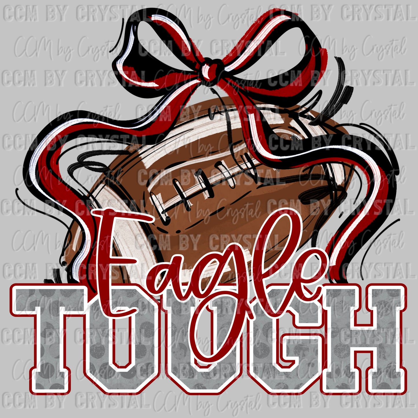 Eagle Tough Football Maroon Mascot Ready to Press Transfer DTF Transfer Sublimation Transfer