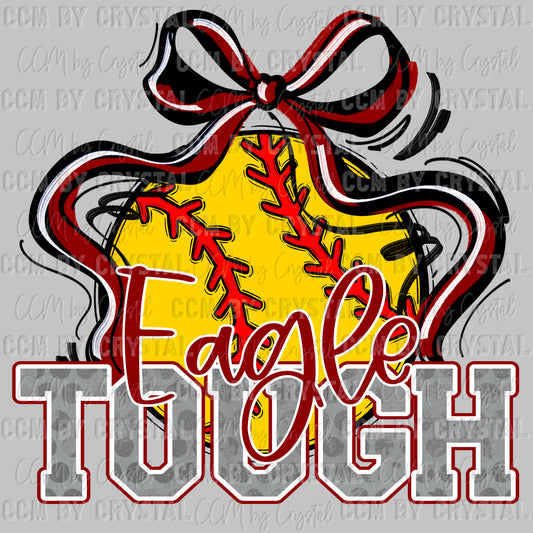 Eagle Tough Softball Maroon Mascot Ready to Press Transfer DTF Transfer Sublimation Transfer