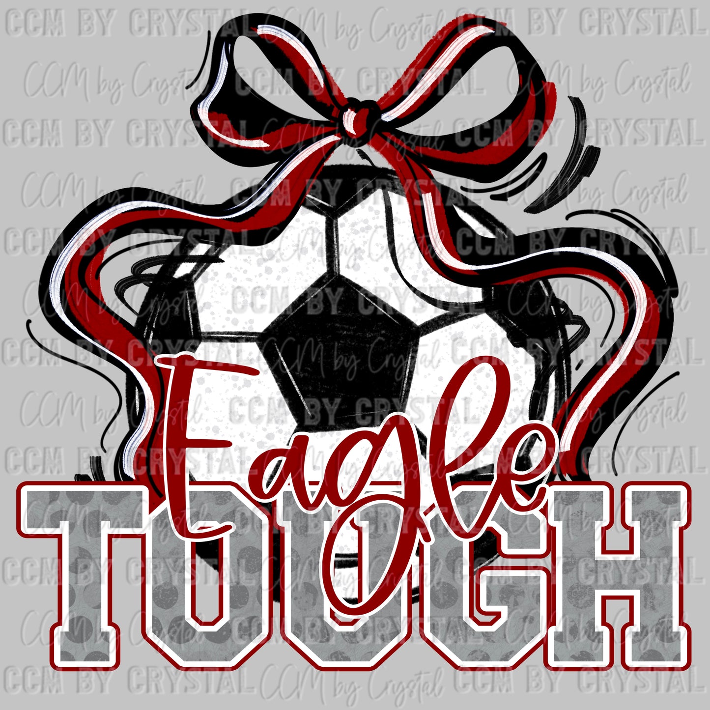 Eagle Tough Soccer Maroon Mascot Ready to Press Transfer DTF Transfer Sublimation Transfer