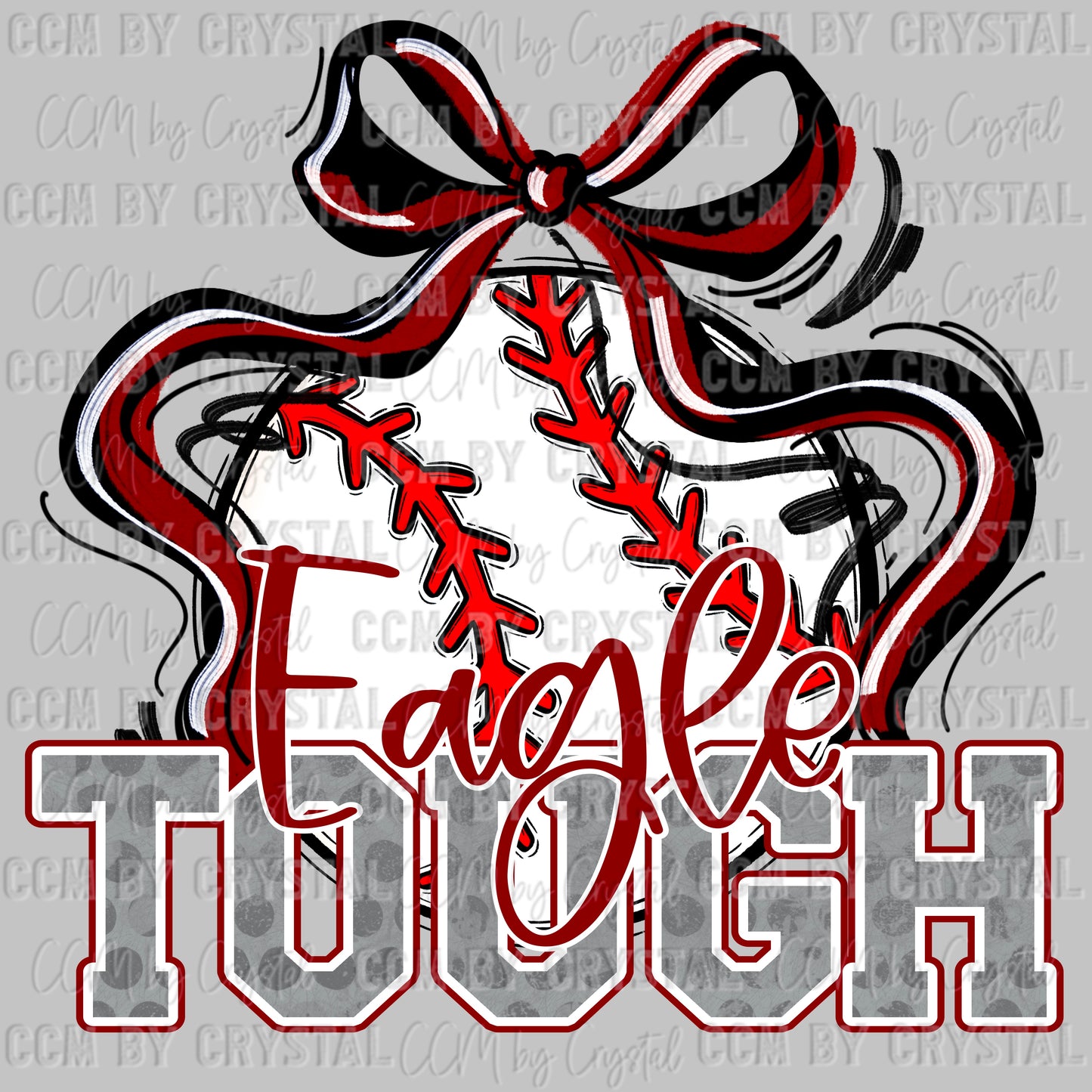 Eagle Tough Baseball Maroon Mascot Ready to Press Transfer DTF Transfer Sublimation Transfer