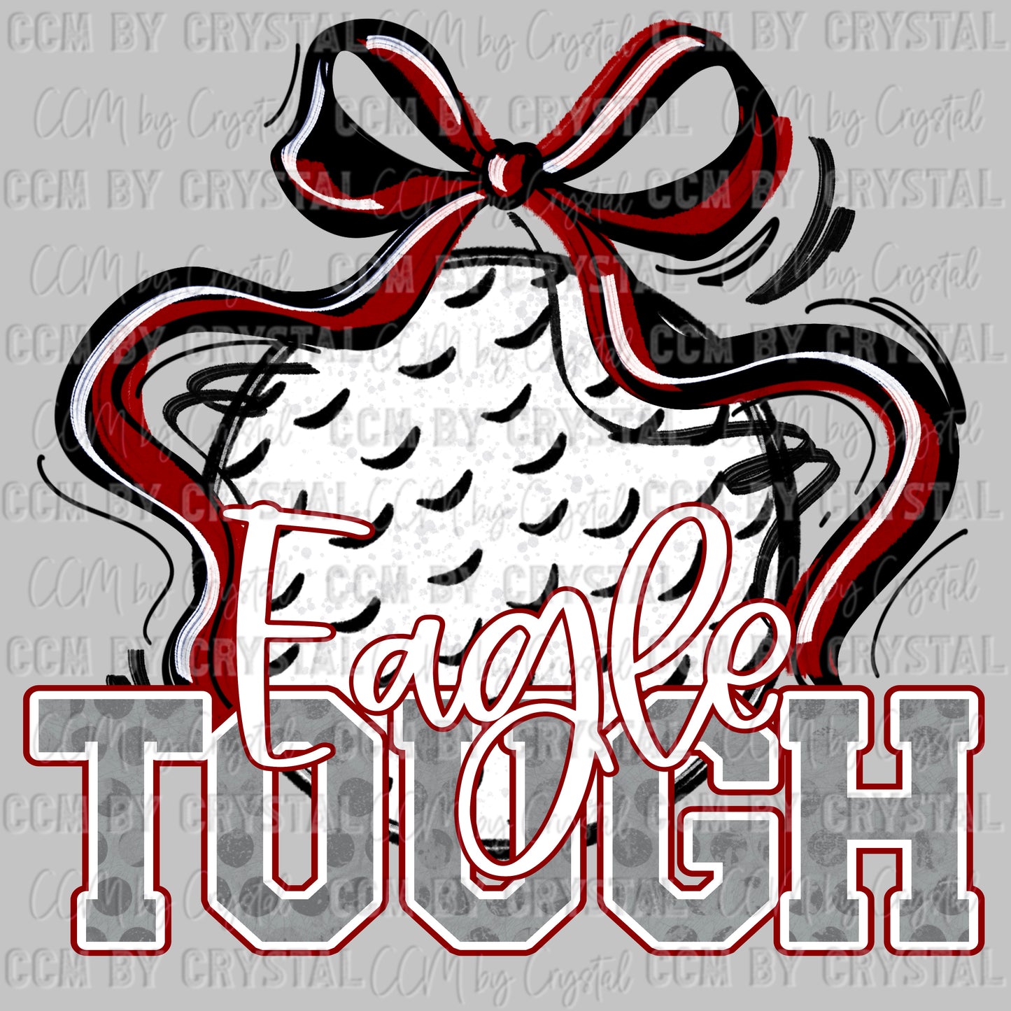 Eagle Tough Golf Maroon Mascot Ready to Press Transfer DTF Transfer Sublimation Transfer
