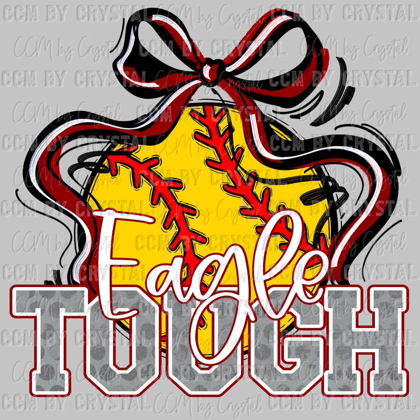 Eagle Tough Softball Maroon Mascot Ready to Press Transfer DTF Transfer Sublimation Transfer