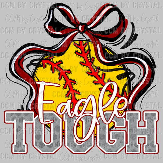 Eagle Tough Softball Maroon Mascot Ready to Press Transfer DTF Transfer Sublimation Transfer