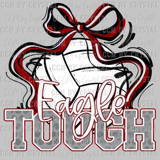 Eagle Tough Volleyball Maroon Mascot Ready to Press Transfer DTF Transfer Sublimation Transfer