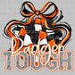 Badger Tough Cheer Pompom Orange Mascot Ready to Press Transfer DTF Transfer Sublimation Transfer
