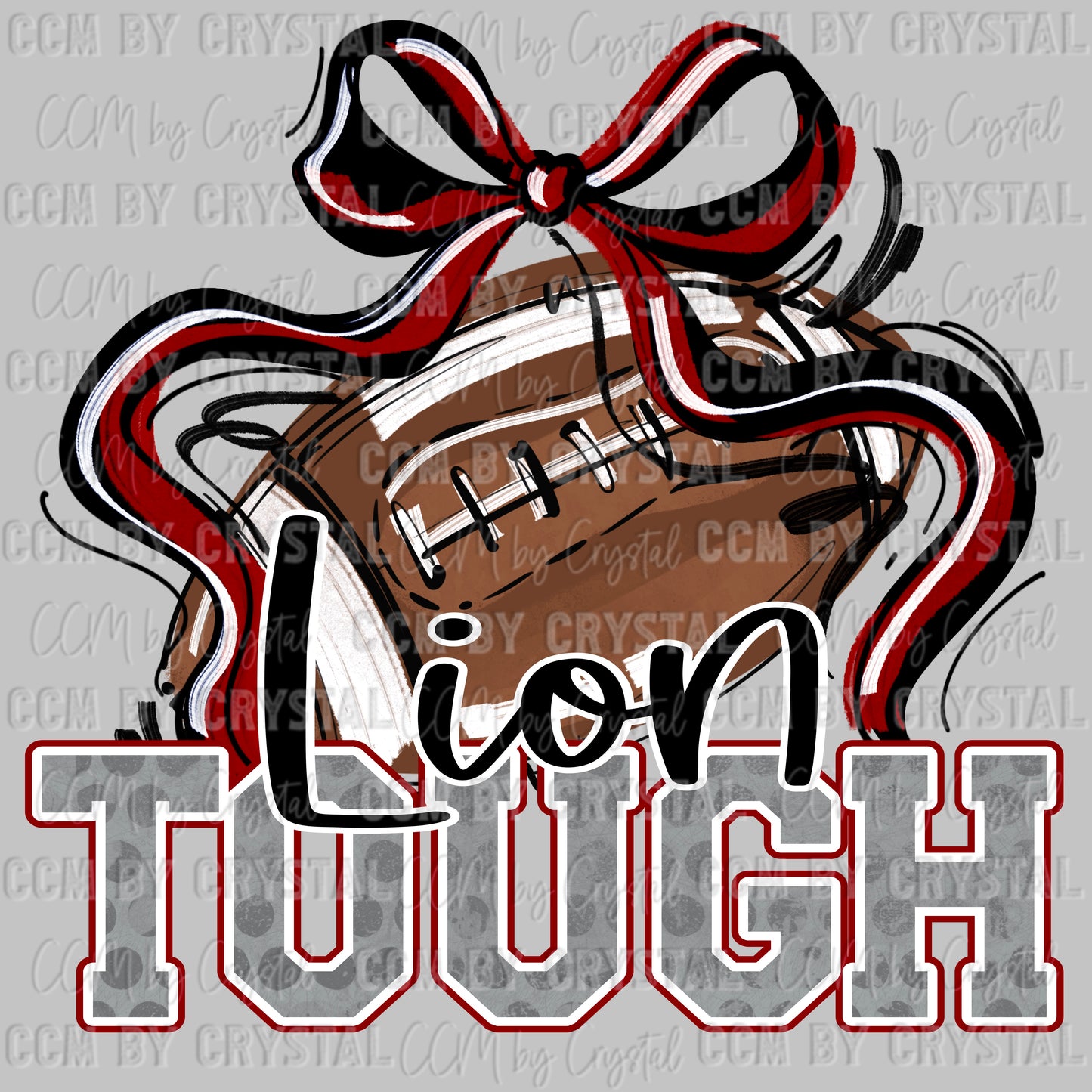 Lion Tough Football Maroon Mascot Ready to Press Transfer DTF Transfer Sublimation Transfer