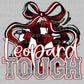 Leopard Tough Cheer Pompom Maroon Mascot Ready to Press Transfer DTF Transfer Sublimation Transfer