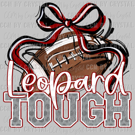 Leopard Tough Football Maroon Mascot Ready to Press Transfer DTF Transfer Sublimation Transfer