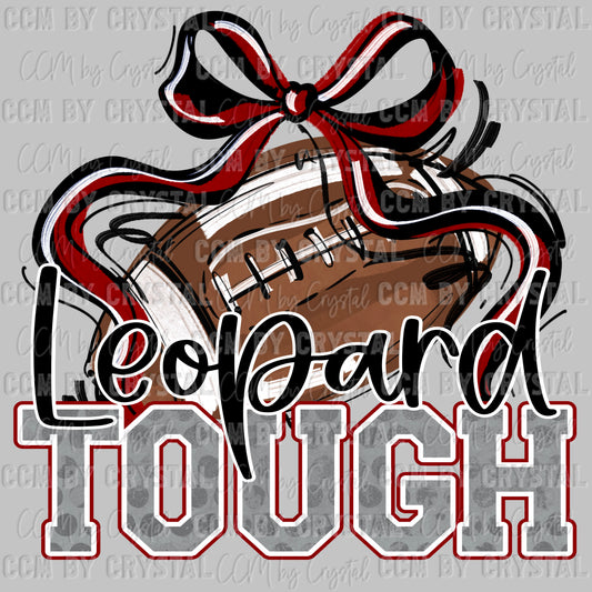 Leopard Tough Football Maroon Mascot Ready to Press Transfer DTF Transfer Sublimation Transfer