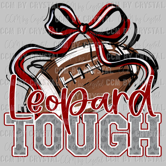 Leopard Tough Football Maroon Mascot Ready to Press Transfer DTF Transfer Sublimation Transfer