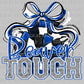 Beaver Tough Cheer Pompom Blue Mascot Ready to Press Transfer DTF Transfer Sublimation Transfer