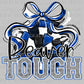 Beaver Tough Cheer Pompom Blue Mascot Ready to Press Transfer DTF Transfer Sublimation Transfer