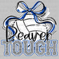 Beaver Tough Volleyball Blue Mascot Ready to Press Transfer DTF Transfer Sublimation Transfer