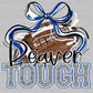Beaver Tough Football Blue Mascot Ready to Press Transfer DTF Transfer Sublimation Transfer