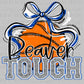 Beaver Tough Basketball Blue Mascot Ready to Press Transfer DTF Transfer Sublimation Transfer