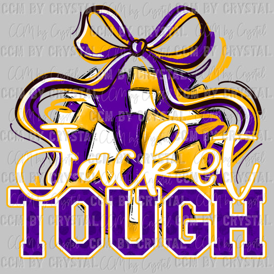 Jacket Tough Cheer Pompom gold Purple Mascot Ready to Press Transfer DTF Transfer Sublimation Transfer