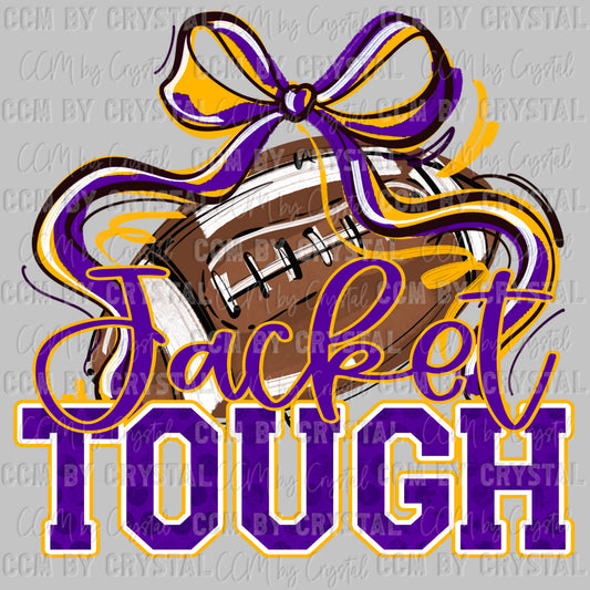 Jacket Tough Football Gold Purple Mascot Ready to Press Transfer DTF Transfer Sublimation Transfer