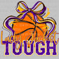 Lady Jacket Tough Basketball Gold Purple Mascot Ready to Press Transfer DTF Transfer Sublimation Transfer