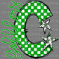 C Gobblers Cuero Green Checkered Sports Mascot Ready to Press Transfer DTF Transfer Sublimation Transfer
