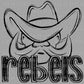 Rebels Doodle Mascot Sports Ready to Press Transfer DTF Transfer Sublimation Transfer