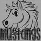 Mustangs Doodle Mascot Sports Ready to Press Transfer DTF Transfer Sublimation Transfer